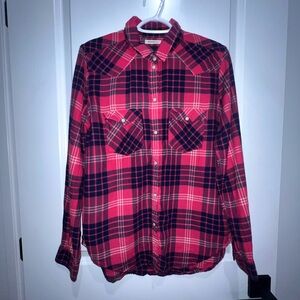American Eagle Boyfriend fit red flannel